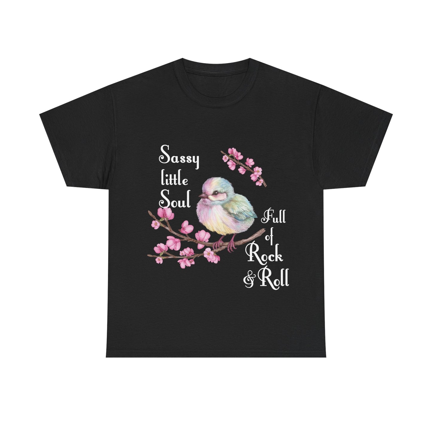 Sassy Little Soul Full Of Rock and Roll Bird Graphic Tee, Unisex Cotton T-Shirt, Rock & Roll Shirt, Casual Wear