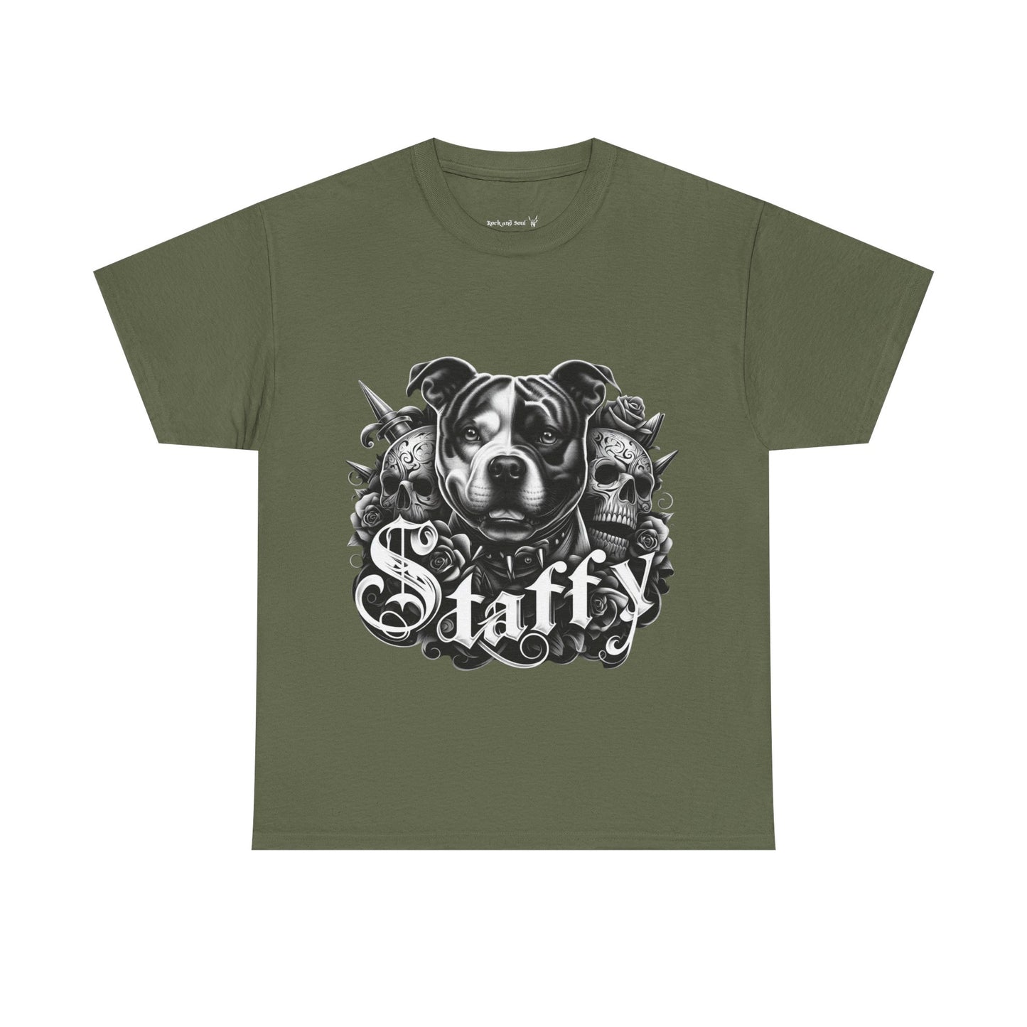 Unisex Staffy Tee - Perfect for Dog Lovers, Pet Owners, Casual Wear, Gift for Animal Lovers, Skulls,