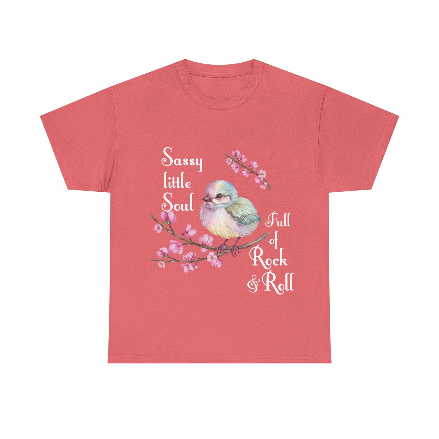 Sassy Little Soul Full Of Rock and Roll Bird Graphic Tee, Unisex Cotton T-Shirt, Rock & Roll Shirt, Casual Wear
