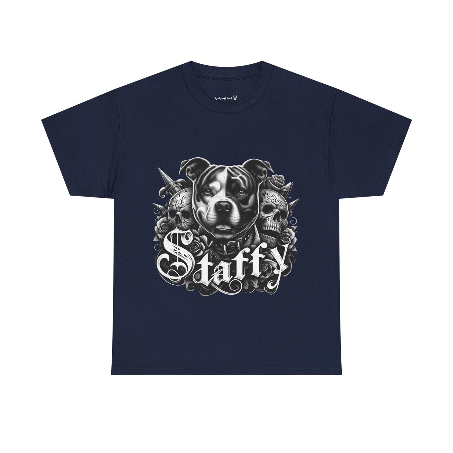 Unisex Staffy Tee - Perfect for Dog Lovers, Pet Owners, Casual Wear, Gift for Animal Lovers, Skulls,
