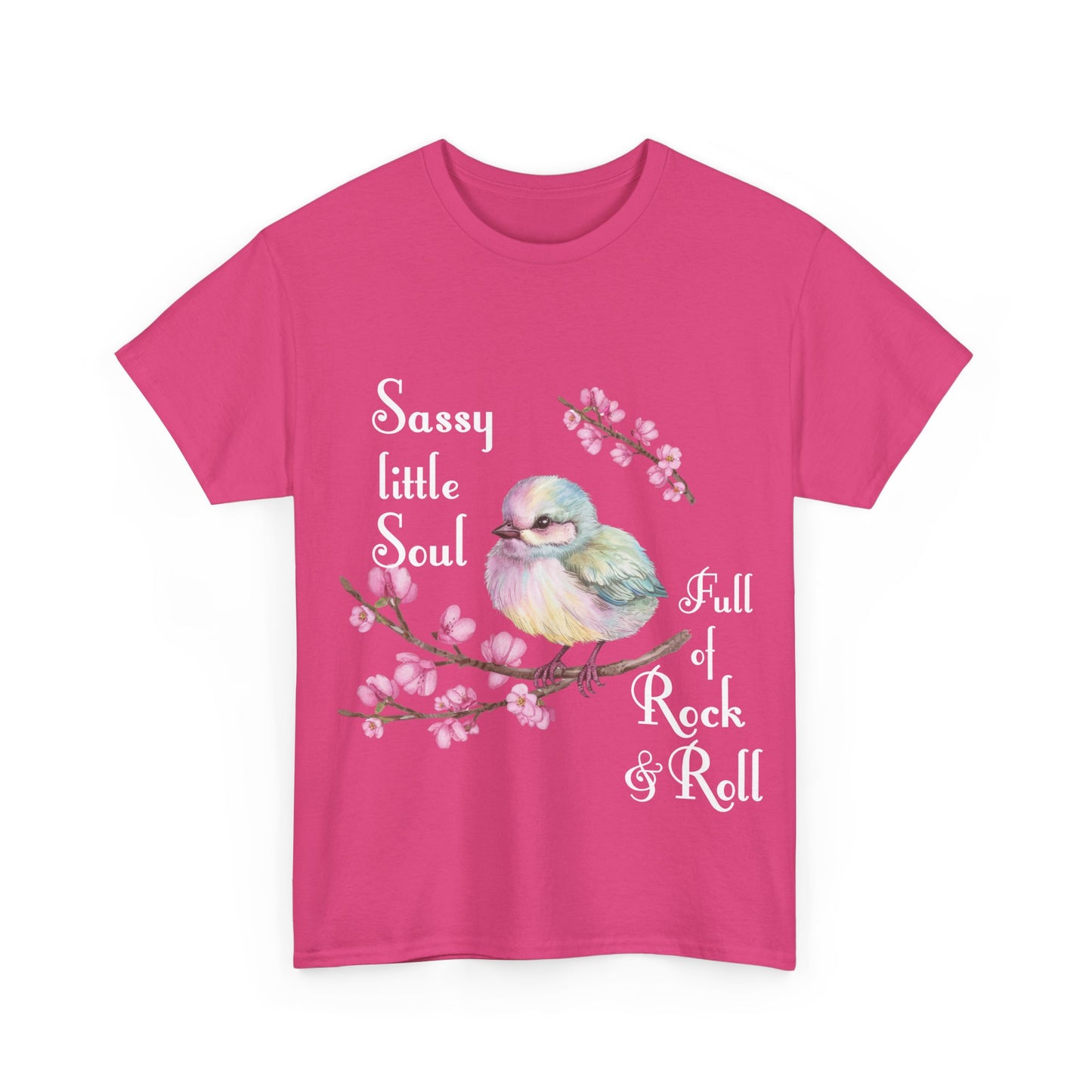 Sassy Little Soul Full Of Rock and Roll Bird Graphic Tee, Unisex Cotton T-Shirt, Rock & Roll Shirt, Casual Wear