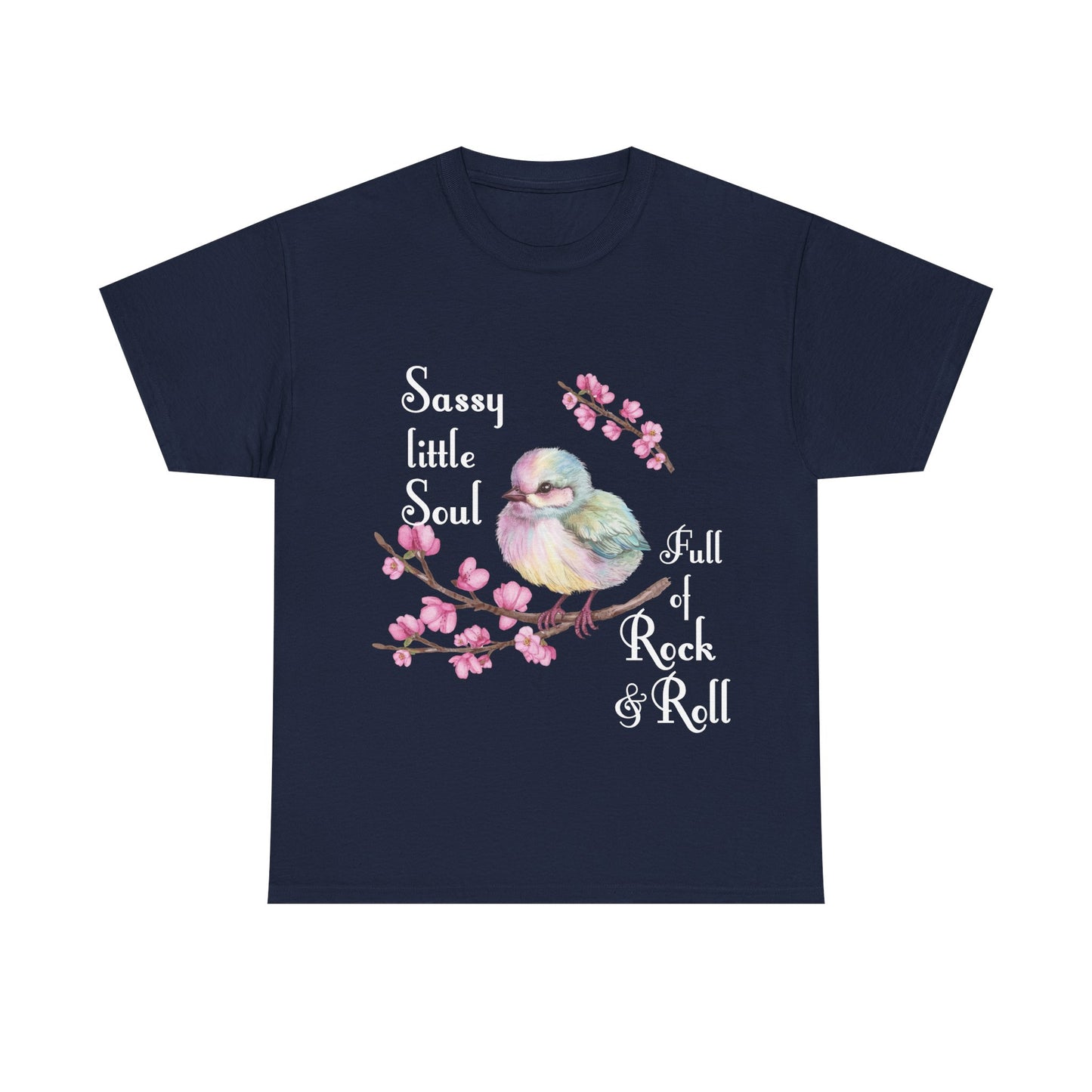 Sassy Little Soul Full Of Rock and Roll Bird Graphic Tee, Unisex Cotton T-Shirt, Rock & Roll Shirt, Casual Wear