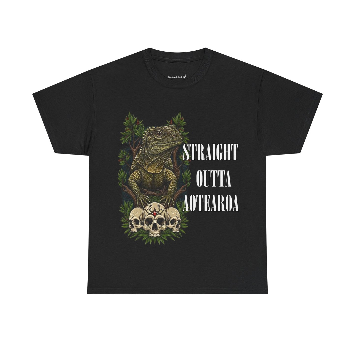 Straight Outta Aotearoa Graphic Tee, Tuatara, New Zealand, Casual Wear, Unique Unisex Design
