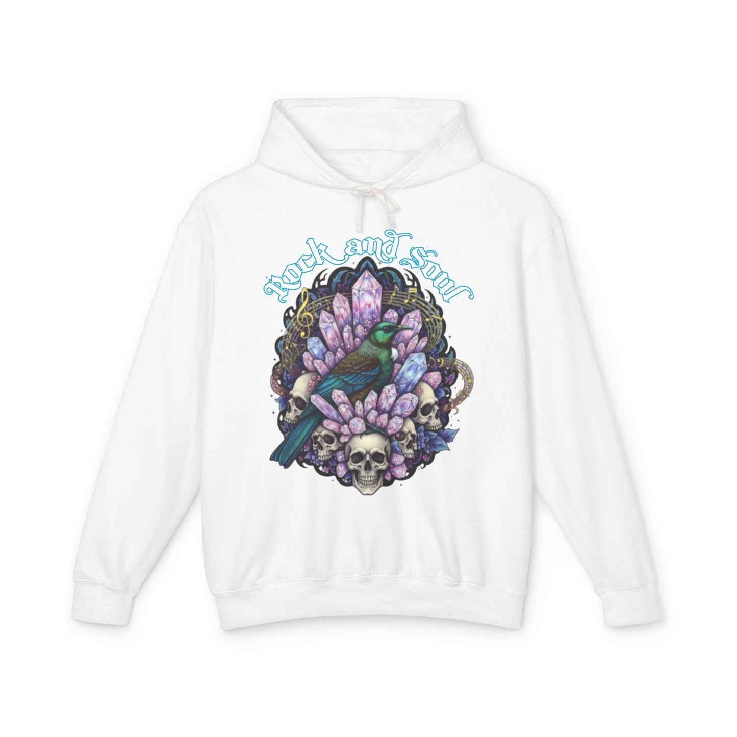 Tui & Crystals, Rock and Soul Unisex Hooded Sweatshirt, Hoodie Cool Casual Wear, Streetwear,