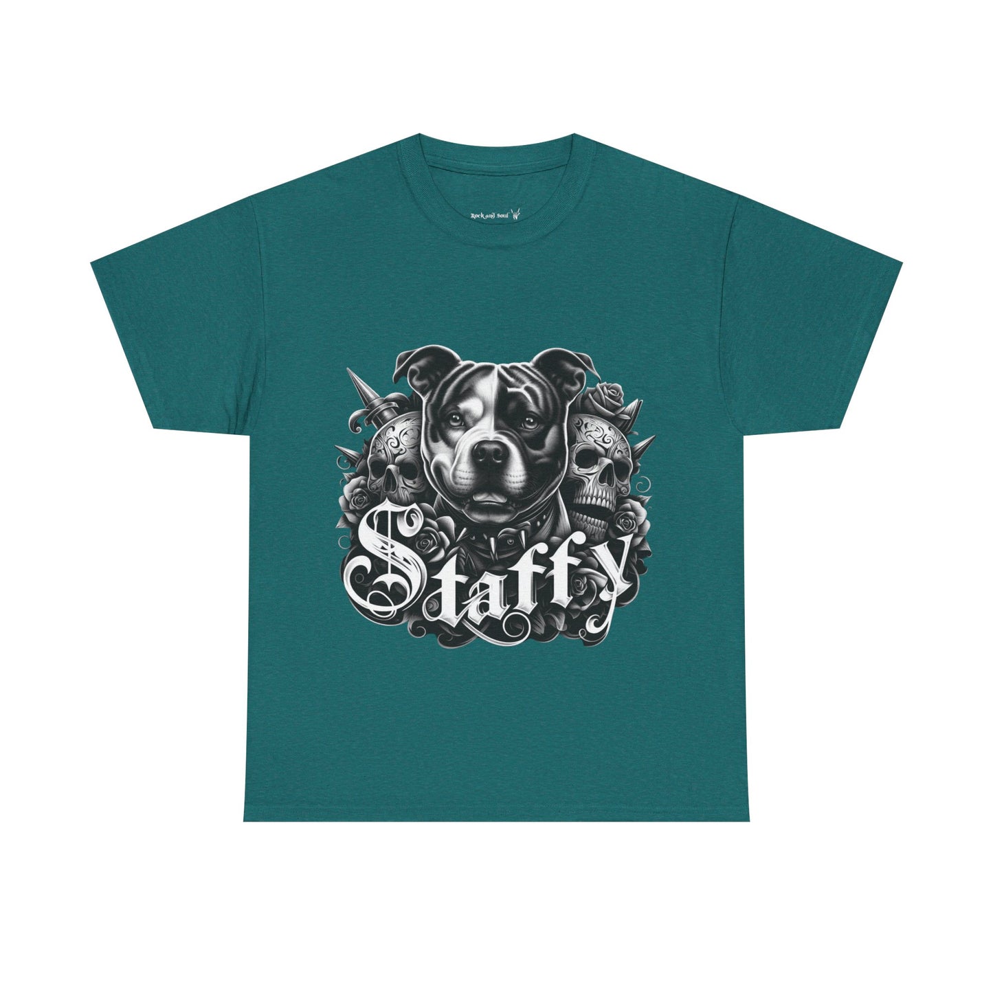 Unisex Staffy Tee - Perfect for Dog Lovers, Pet Owners, Casual Wear, Gift for Animal Lovers, Skulls,