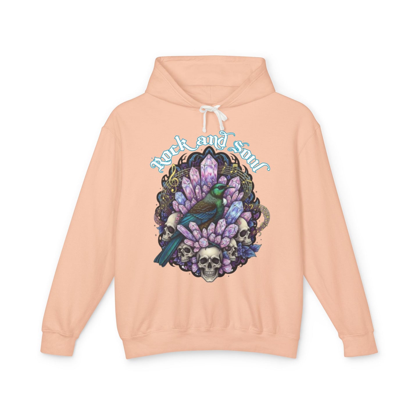 Tui & Crystals, Rock and Soul Unisex Hooded Sweatshirt, Hoodie Cool Casual Wear, Streetwear,