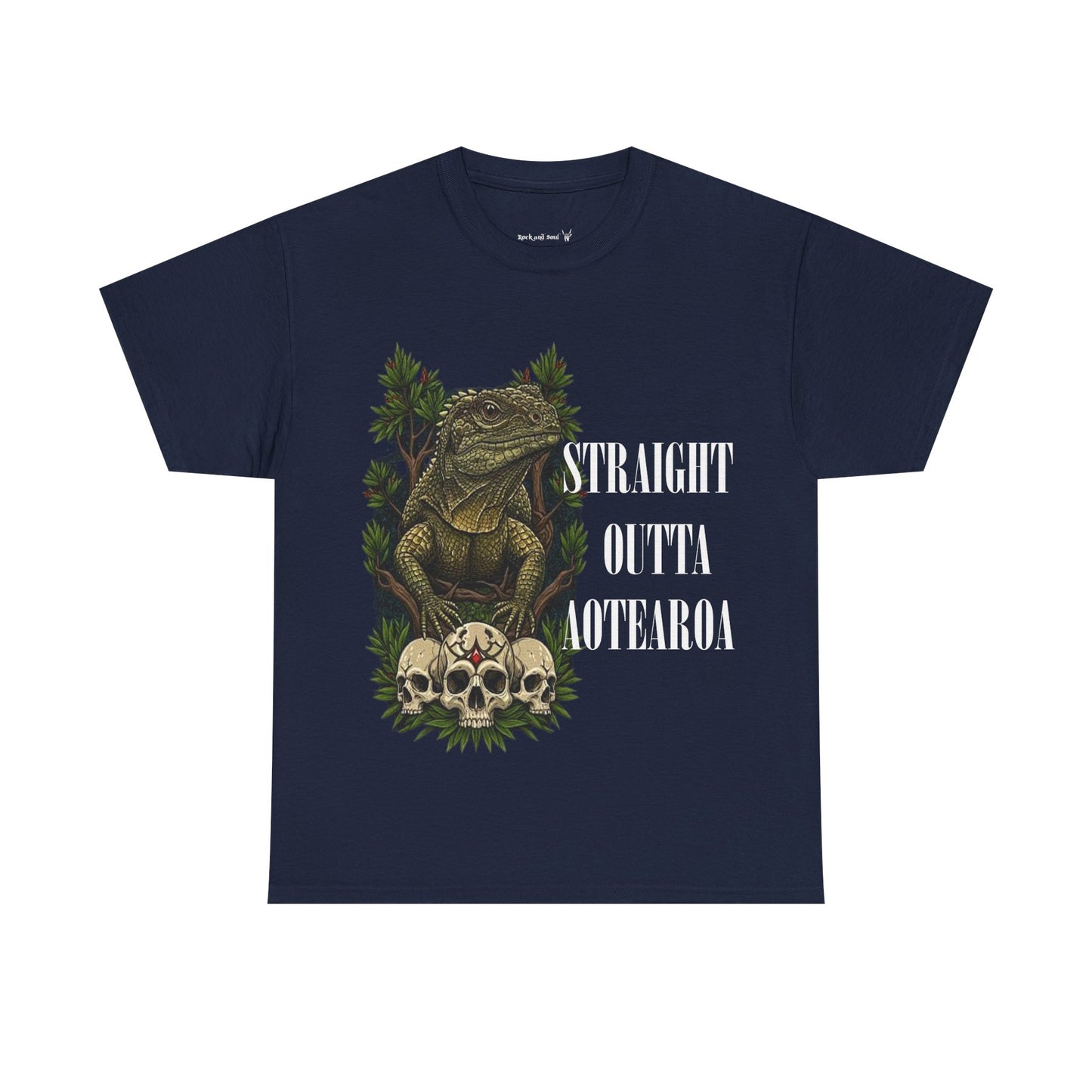 Straight Outta Aotearoa Graphic Tee, Tuatara, New Zealand, Casual Wear, Unique Unisex Design