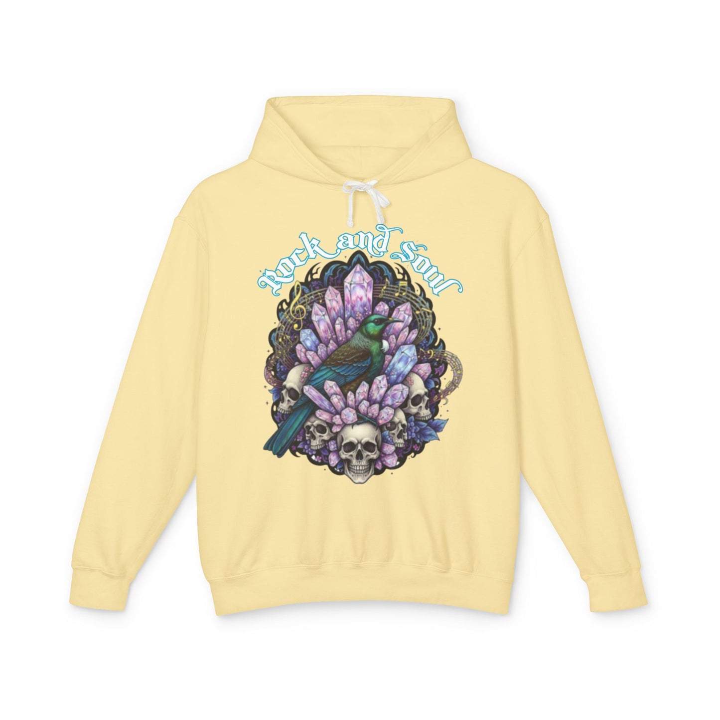 Tui & Crystals, Rock and Soul Unisex Hooded Sweatshirt, Hoodie Cool Casual Wear, Streetwear,