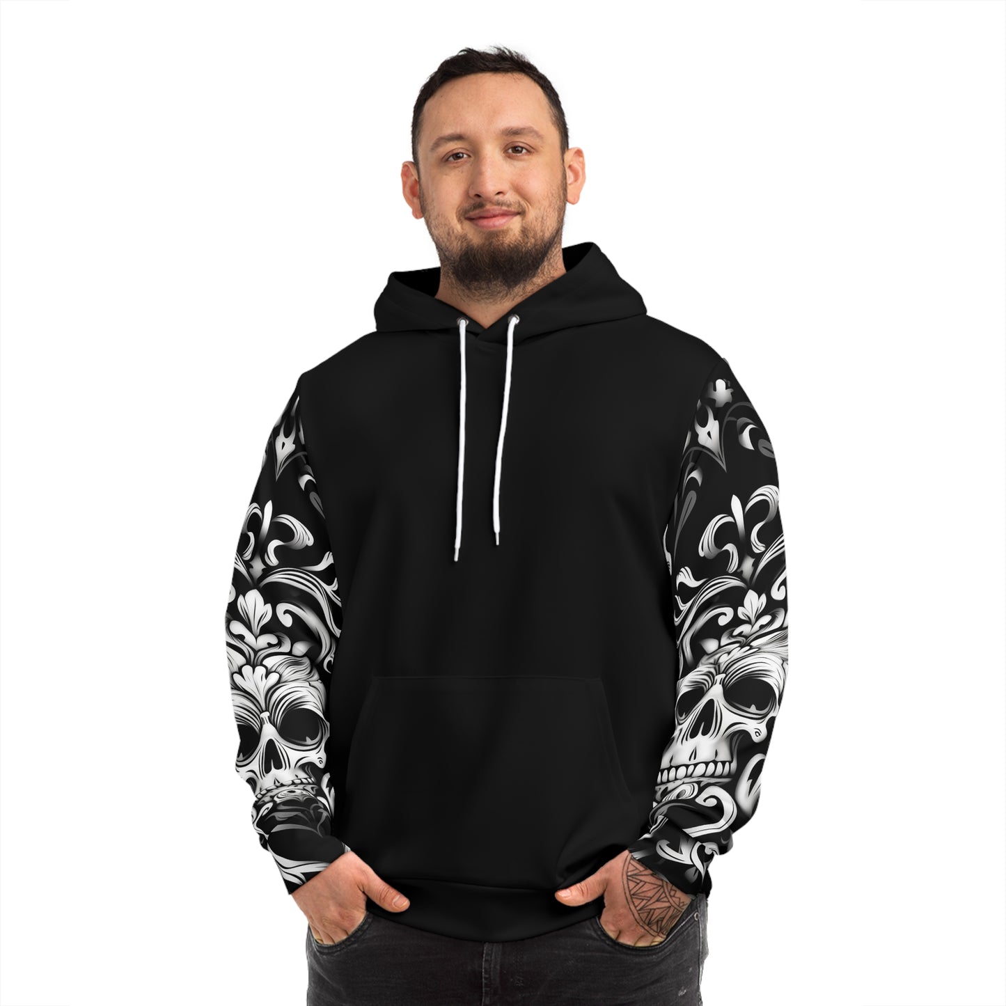 Gothic Rock Hoodie, Skull Design, Grim Reaper