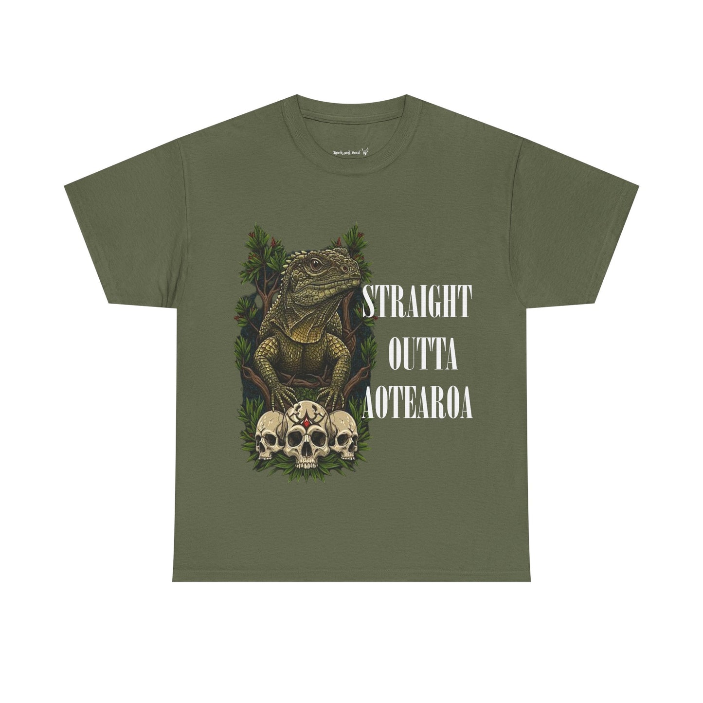 Straight Outta Aotearoa Graphic Tee, Tuatara, New Zealand, Casual Wear, Unique Unisex Design