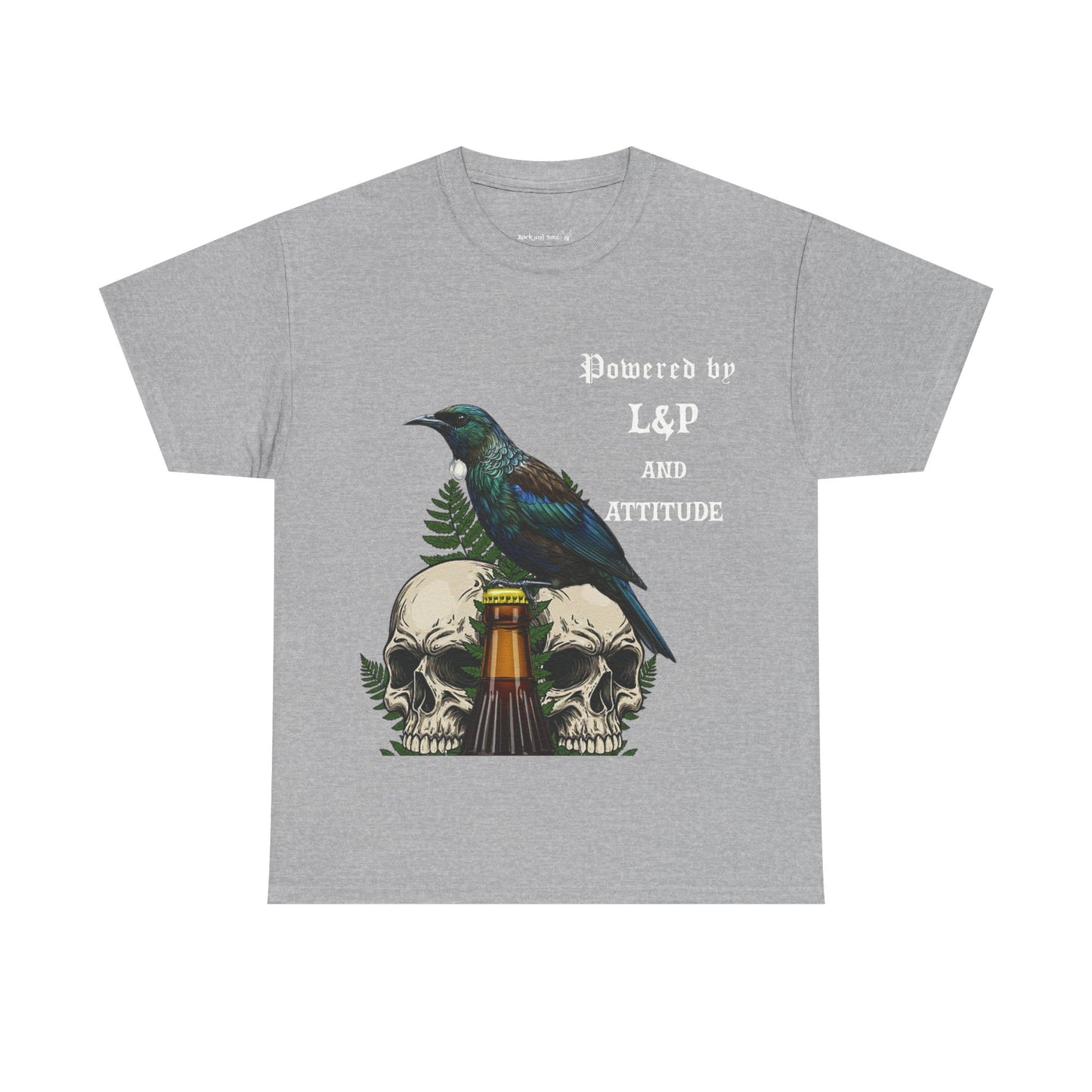 Powered by L&P and Attitude T-Shirt, Tui, Bird, Skull T-Shirt, Gothic, Unisex T-Shirt, Edgy Street Fashion,