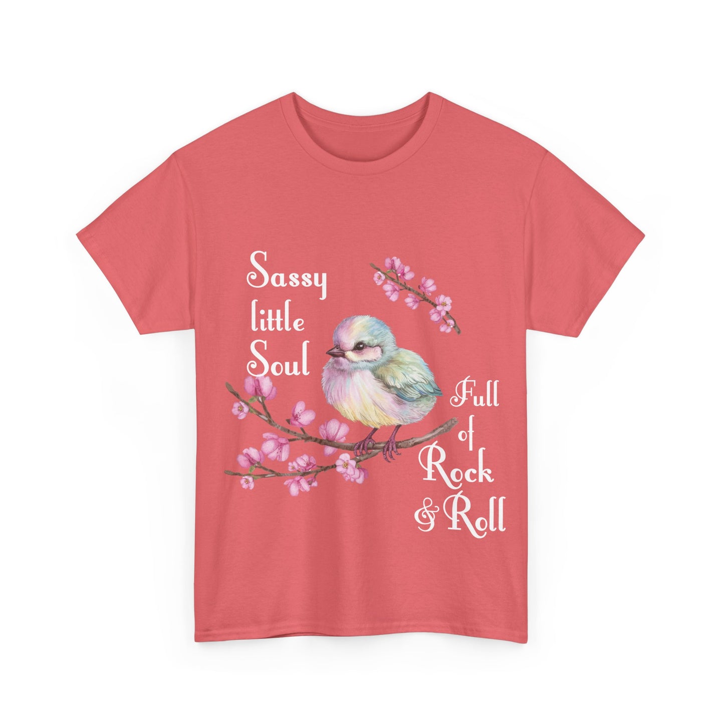 Sassy Little Soul Full Of Rock and Roll Bird Graphic Tee, Unisex Cotton T-Shirt, Rock & Roll Shirt, Casual Wear