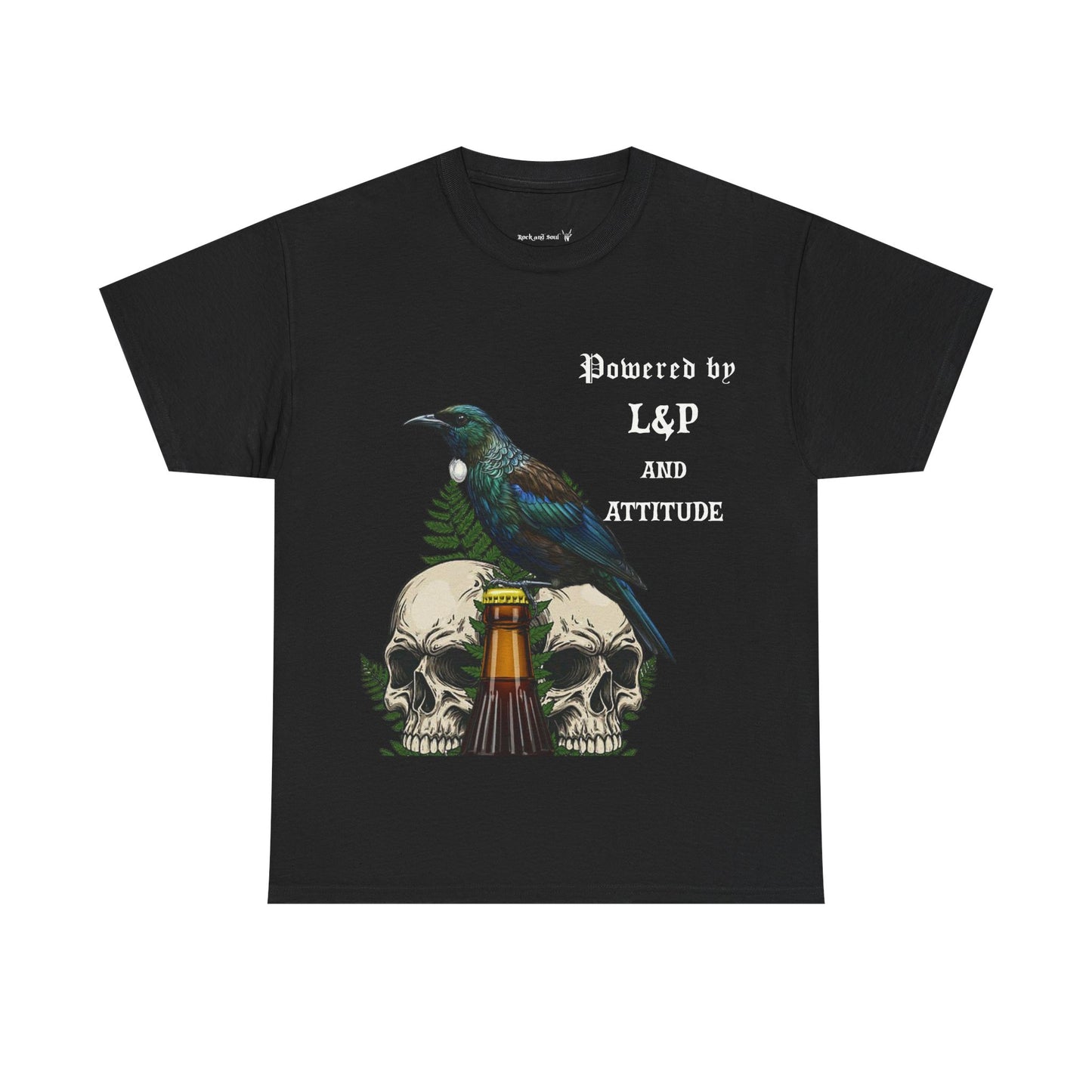 Powered by L&P and Attitude T-Shirt, Tui, Bird, Skull T-Shirt, Gothic, Unisex T-Shirt, Edgy Street Fashion,