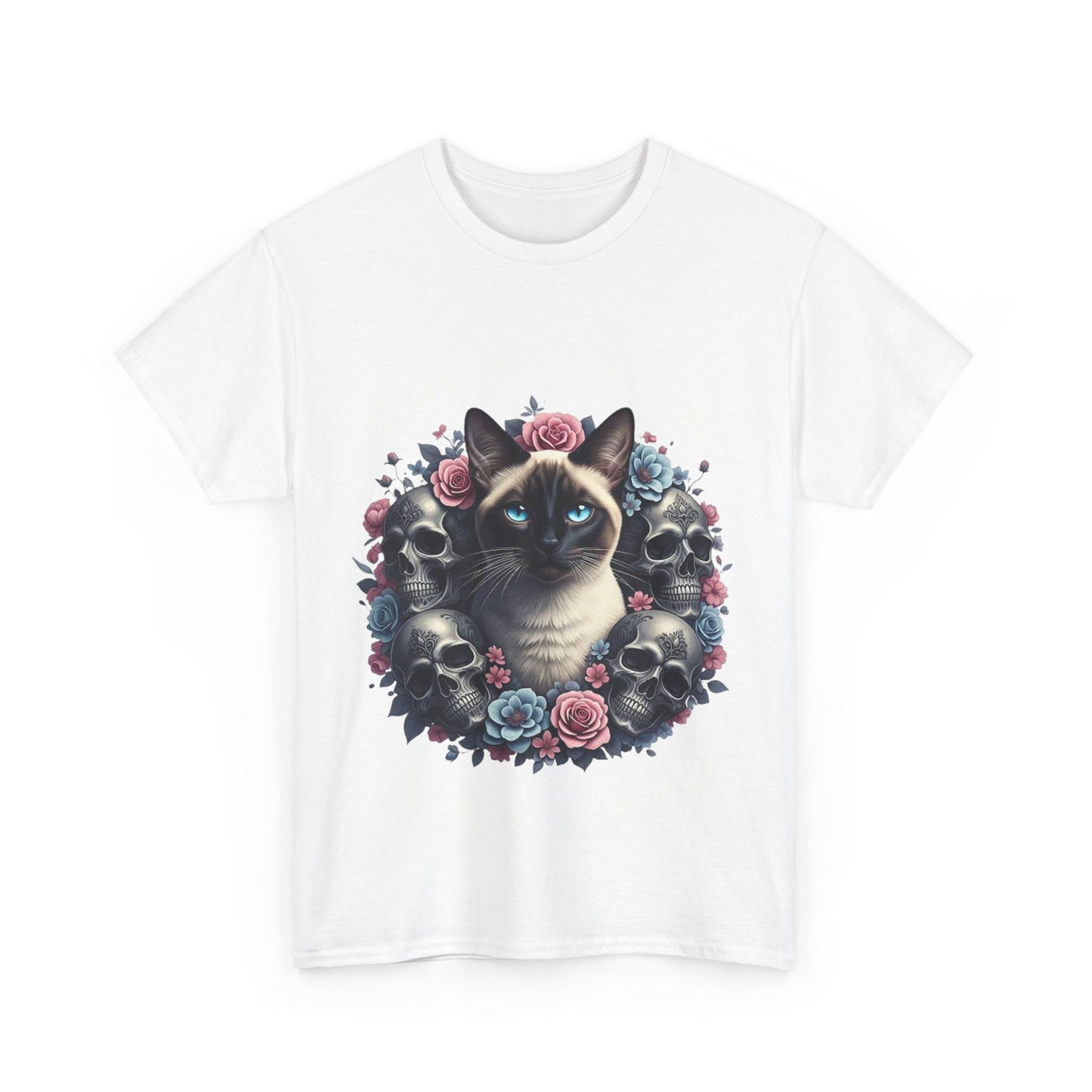 Cursed With Nine Lives, Sassy Cat Skull Tee, Cool Cat Lover Shirt, Unisex Graphic Top, Gift for Cat Enthusiasts