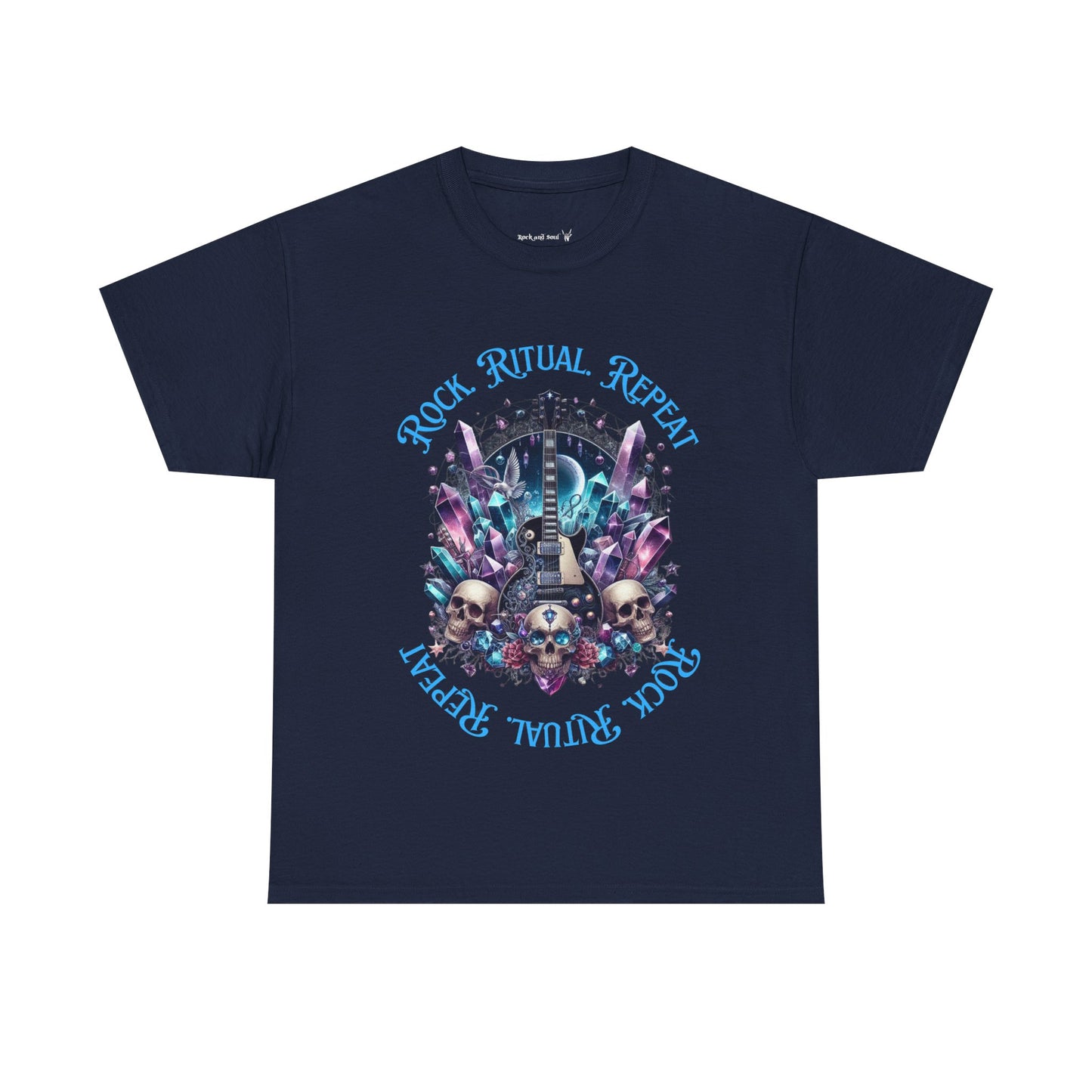 Rock Ritual Repeat Tee - Graphic Shirt, Alternative Fashion, Guitar, Crystals, T-Shirt