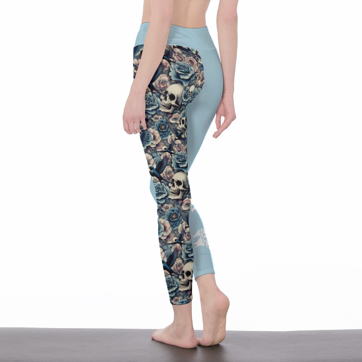Blue Skull & Bird Leggings