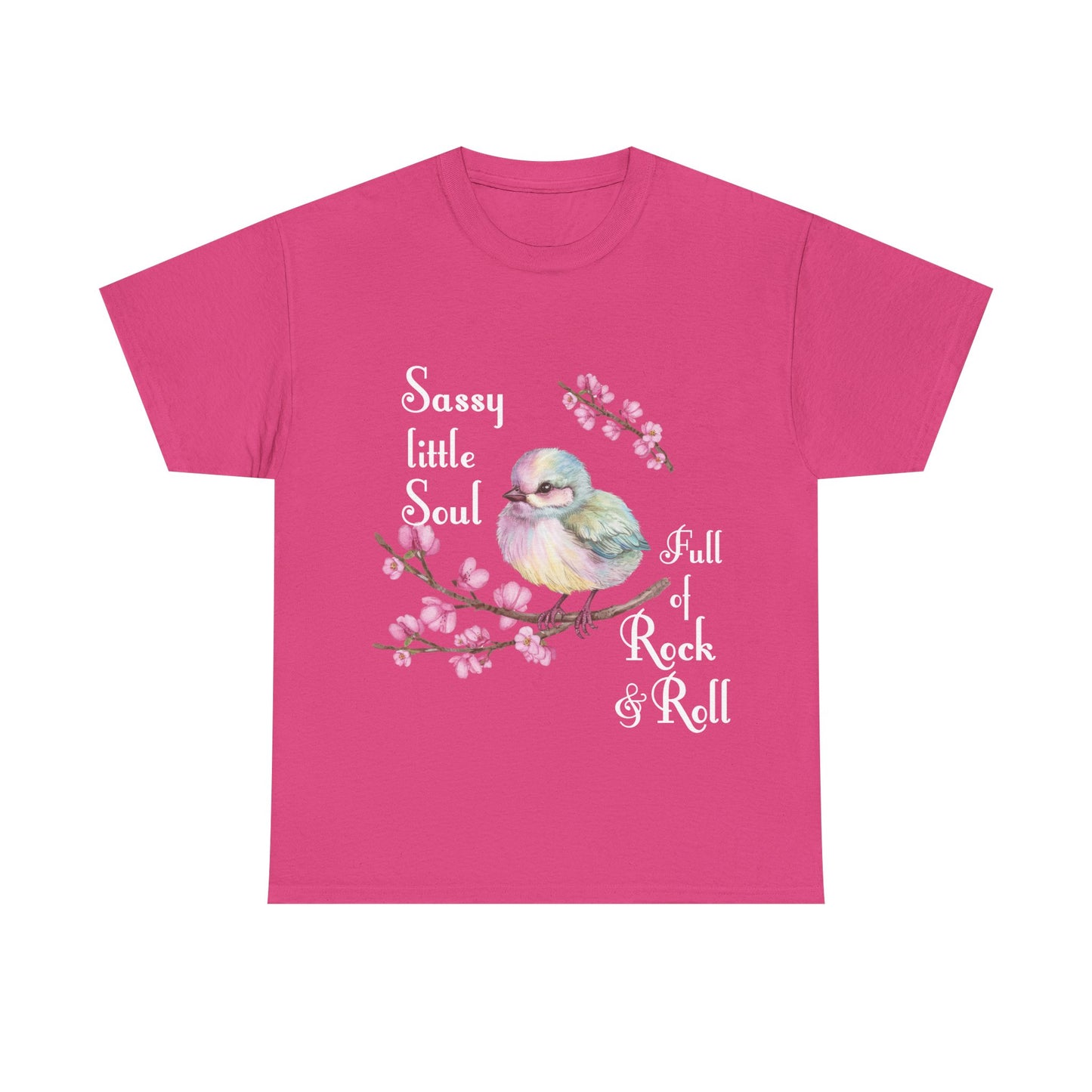 Sassy Little Soul Full Of Rock and Roll Bird Graphic Tee, Unisex Cotton T-Shirt, Rock & Roll Shirt, Casual Wear