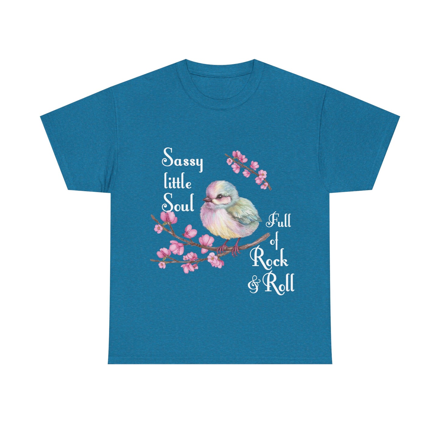 Sassy Little Soul Full Of Rock and Roll Bird Graphic Tee, Unisex Cotton T-Shirt, Rock & Roll Shirt, Casual Wear