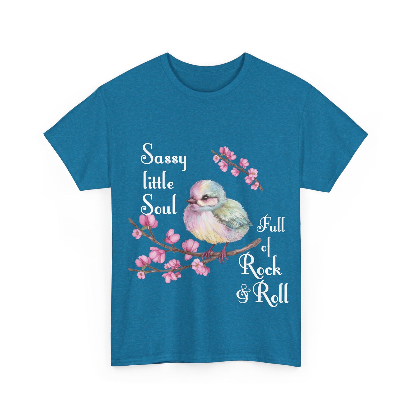 Sassy Little Soul Full Of Rock and Roll Bird Graphic Tee, Unisex Cotton T-Shirt, Rock & Roll Shirt, Casual Wear