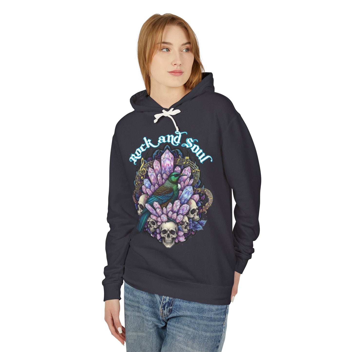 Tui & Crystals, Rock and Soul Unisex Hooded Sweatshirt, Hoodie Cool Casual Wear, Streetwear,