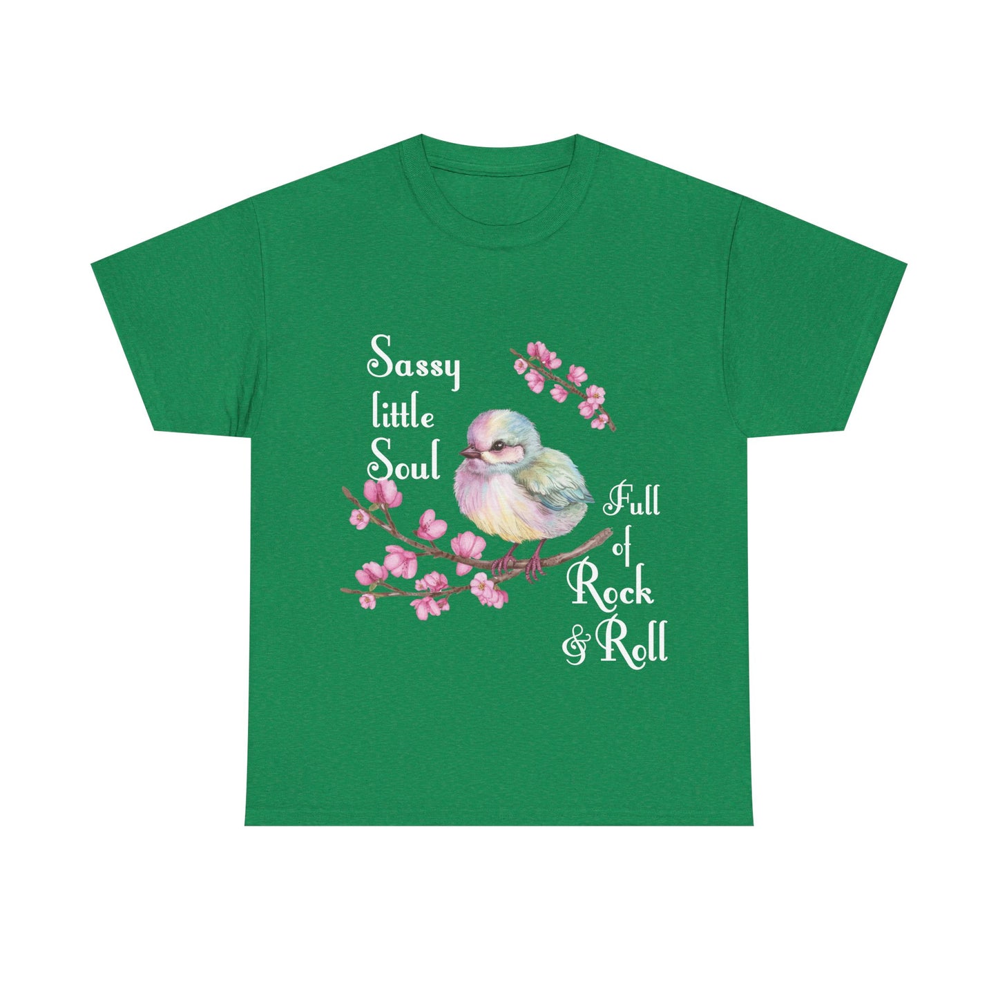 Sassy Little Soul Full Of Rock and Roll Bird Graphic Tee, Unisex Cotton T-Shirt, Rock & Roll Shirt, Casual Wear