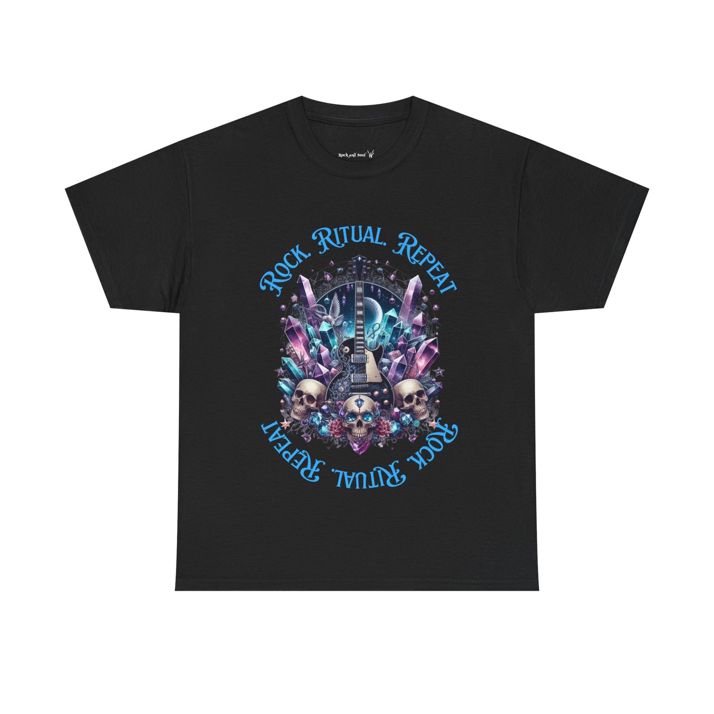 Rock Ritual Repeat Tee - Graphic Shirt, Alternative Fashion, Guitar, Crystals, T-Shirt