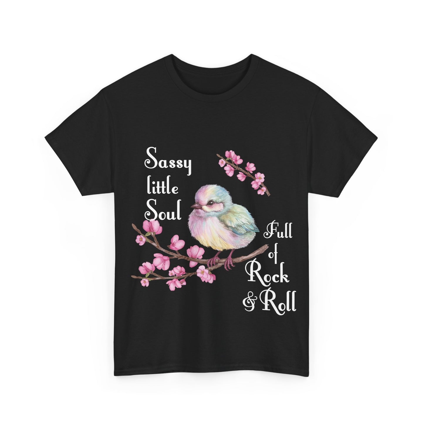 Sassy Little Soul Full Of Rock and Roll Bird Graphic Tee, Unisex Cotton T-Shirt, Rock & Roll Shirt, Casual Wear