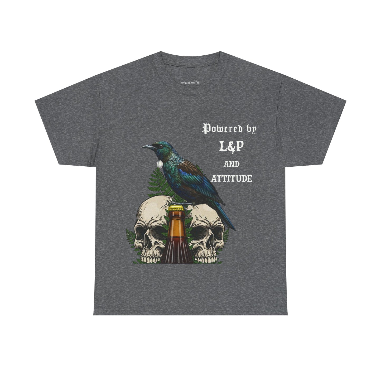 Powered by L&P and Attitude T-Shirt, Tui, Bird, Skull T-Shirt, Gothic, Unisex T-Shirt, Edgy Street Fashion,