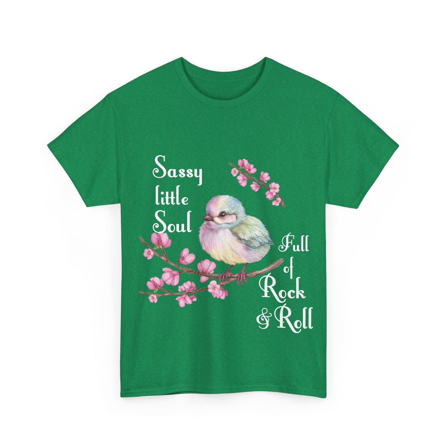 Sassy Little Soul Full Of Rock and Roll Bird Graphic Tee, Unisex Cotton T-Shirt, Rock & Roll Shirt, Casual Wear