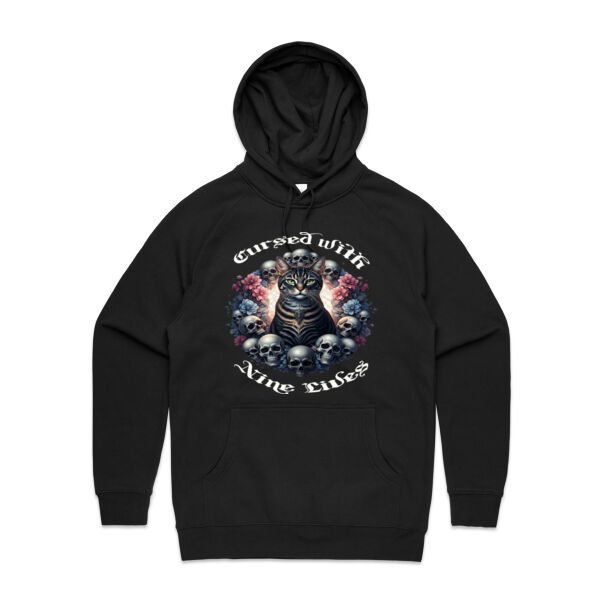 CURSED WITH NINE LIVES Tabby Cat Hoodie Thumbnail