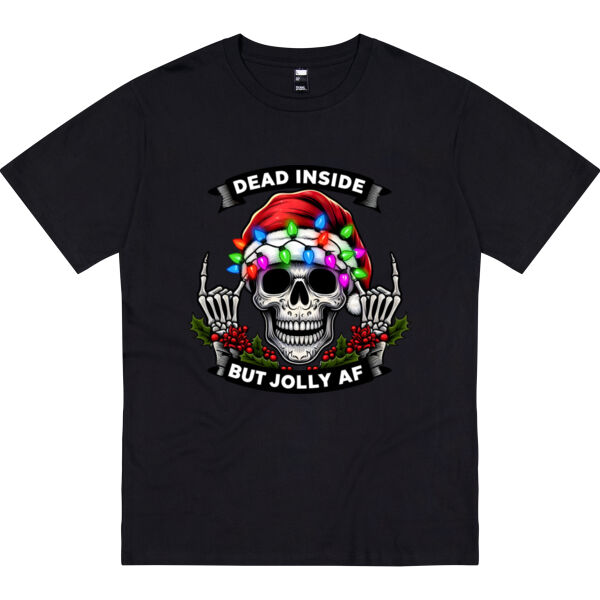 DEAD INSIDE BUT JOLLY AF Christmas Tee Thumbnail