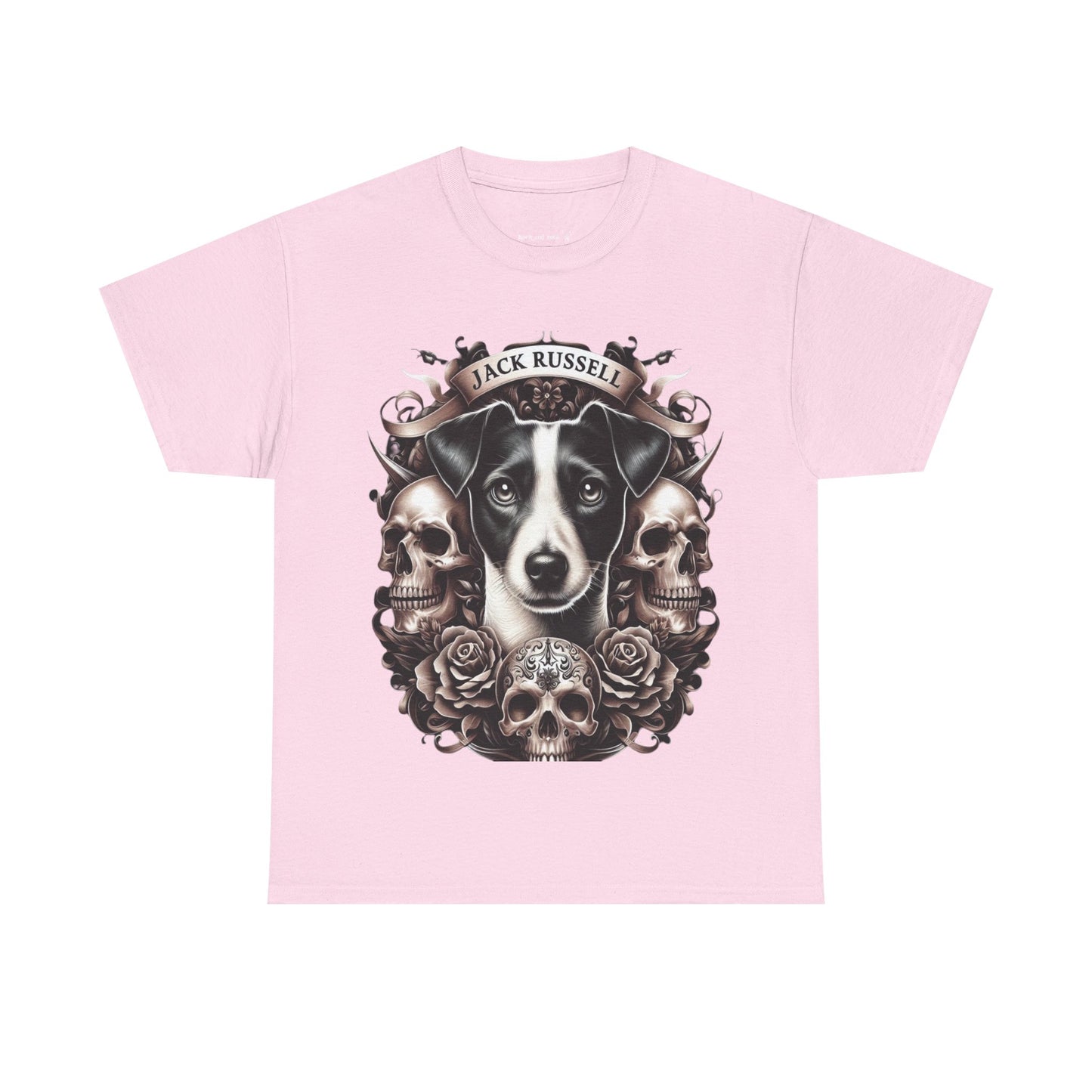 Jack Russell Dog Skull Art Tee, Unisex Cotton T-Shirt, Dog Lover Gift, Animal-Themed Apparel, Unique Pet Tribute, Casual Wear