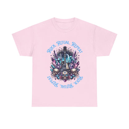 Rock Ritual Repeat Tee -  Graphic Shirt, Alternative Fashion, Guitar, Crystals, T-Shirt
