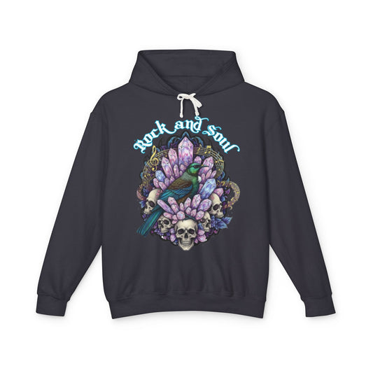 Tui & Crystals, Rock and Soul Unisex Hooded Sweatshirt, Hoodie Cool Casual Wear, Streetwear,