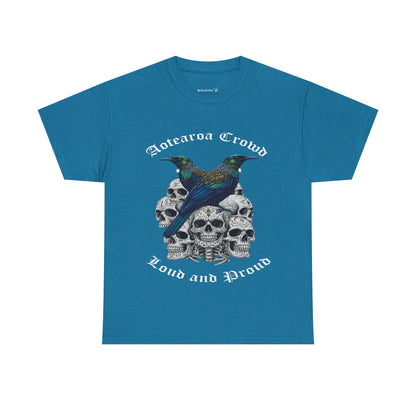 Kiwiana T-Shirt, Aotearoa Crowd Loud and Pround, Unisex Cotton Top, Alternative Fashion, Graphic T-Shirt, Tui, New Zealand