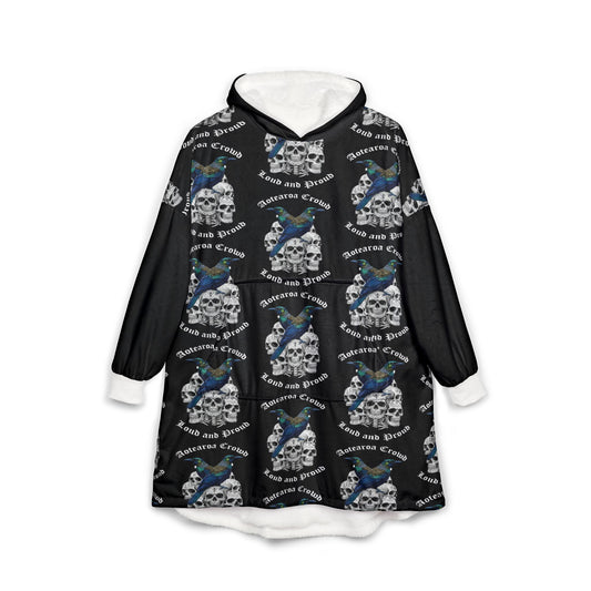 Cozy Tui Unisex Hooded Blanket, New Zealand Oodie, Birds, Skulls,  Movie Nights