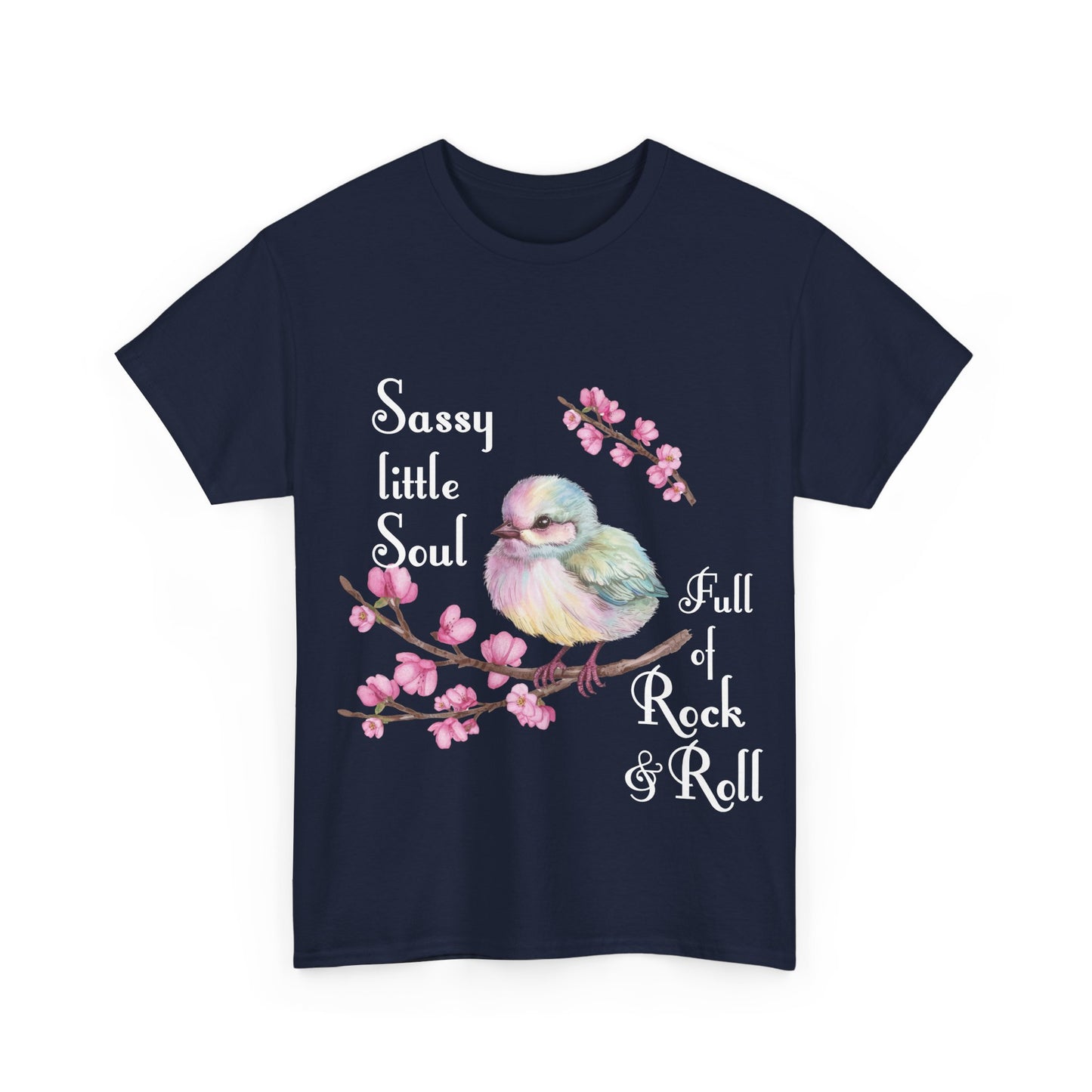 Sassy Little Soul Full Of Rock and Roll  Bird Graphic Tee, Unisex Cotton T-Shirt, Rock & Roll Shirt, Casual Wear