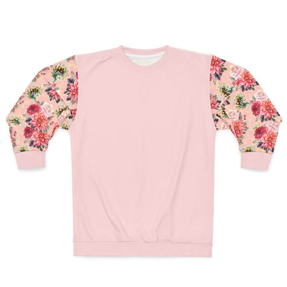 Women's Floral Dahlia and Bee Sweatshirt, Everyday Wear, Gift for Her, Perfect for Spring, Casual Fashion, Layering Essential