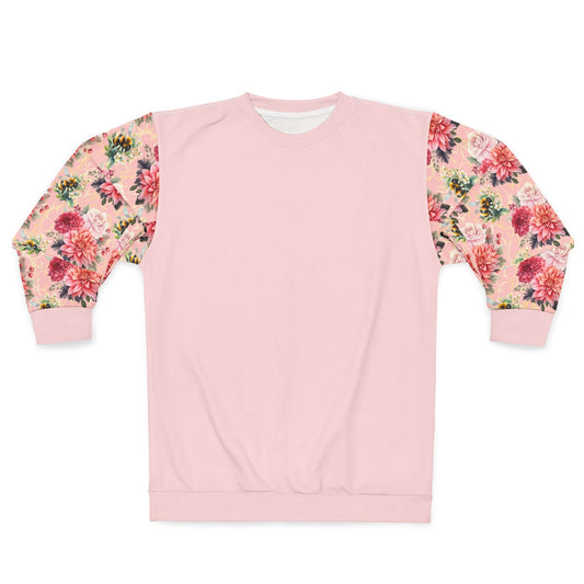 Women's Floral Dahlia and Bee Sweatshirt, Everyday Wear, Gift for Her, Perfect for Spring, Casual Fashion, Layering Essential