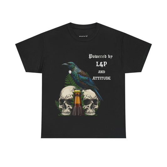 Powered by L&P and Attitude T-Shirt, Tui, Bird, Skull T-Shirt, Gothic, Unisex T-Shirt, Edgy Street Fashion,