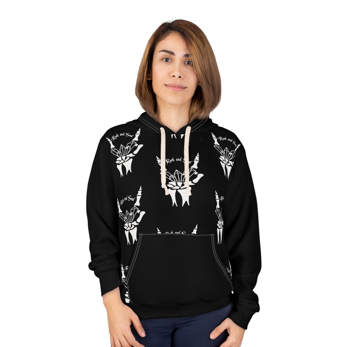 Rock and Soul Logo Unisex Pullover Hoodie, Casual Sweatshirt for Everyday Wear, Edgy Fashion for Teens & Adults