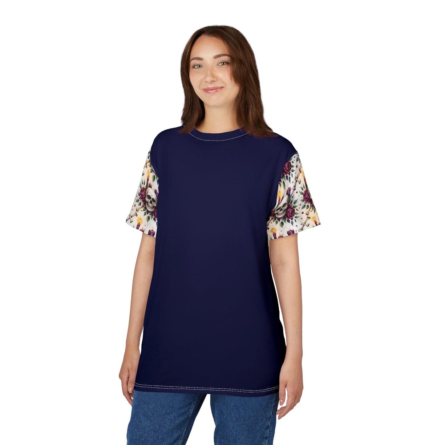 Gothic Floral Skull Tee