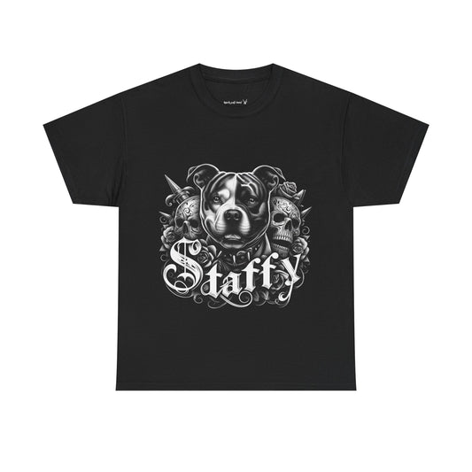 Unisex Staffy Tee  - Perfect for Dog Lovers, Pet Owners, Casual Wear, Gift for Animal Lovers, Skulls,