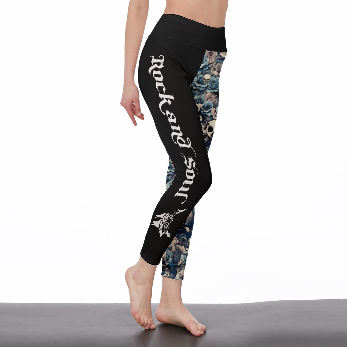 Skull & Bird Black Leggings