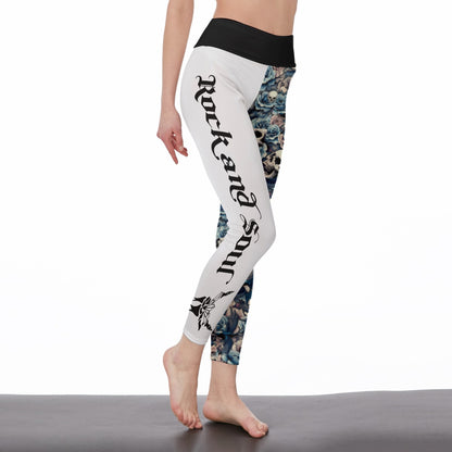 Skull & Bird Black and White Leggings
