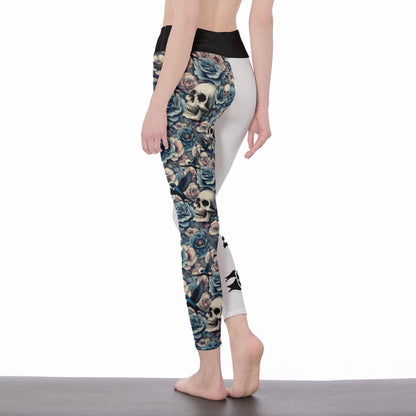Skull & Bird Black and White Leggings