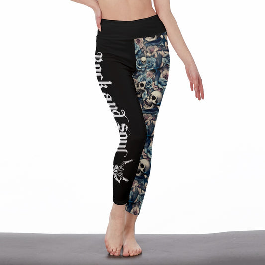 Skull & Bird Black Leggings