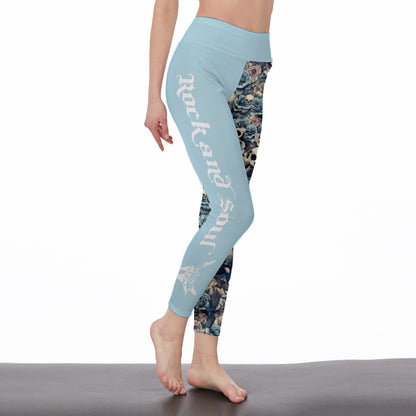 Blue Skull & Bird Leggings