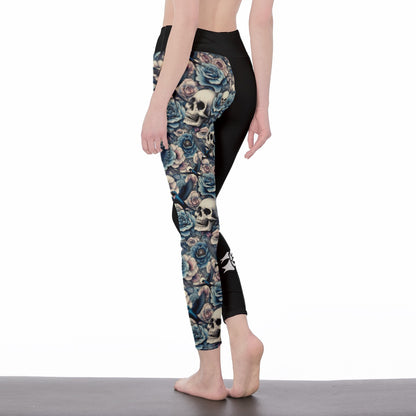 Skull & Bird Black Leggings