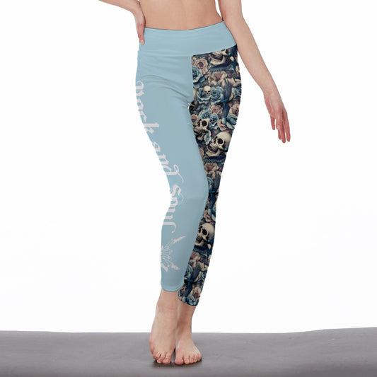 Blue Skull & Bird Leggings
